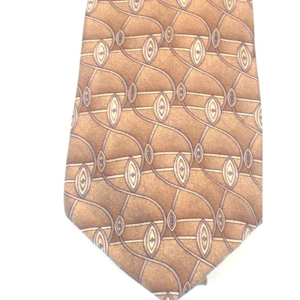 Johnny Carson 100%  Silk Geometric Design Necktie